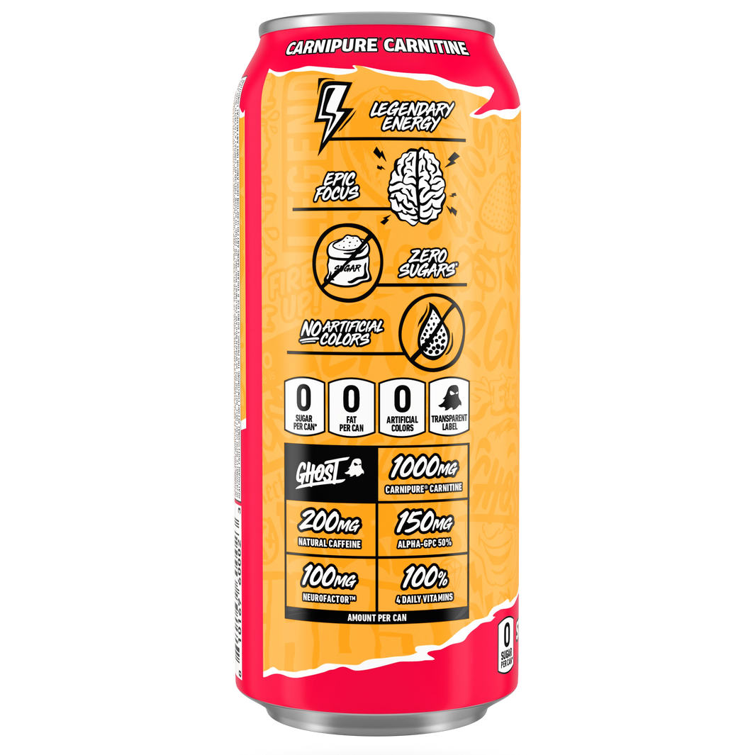 GHOST Strawbango Energy Drink — 16 fl oz (473mL) × 12 Cans