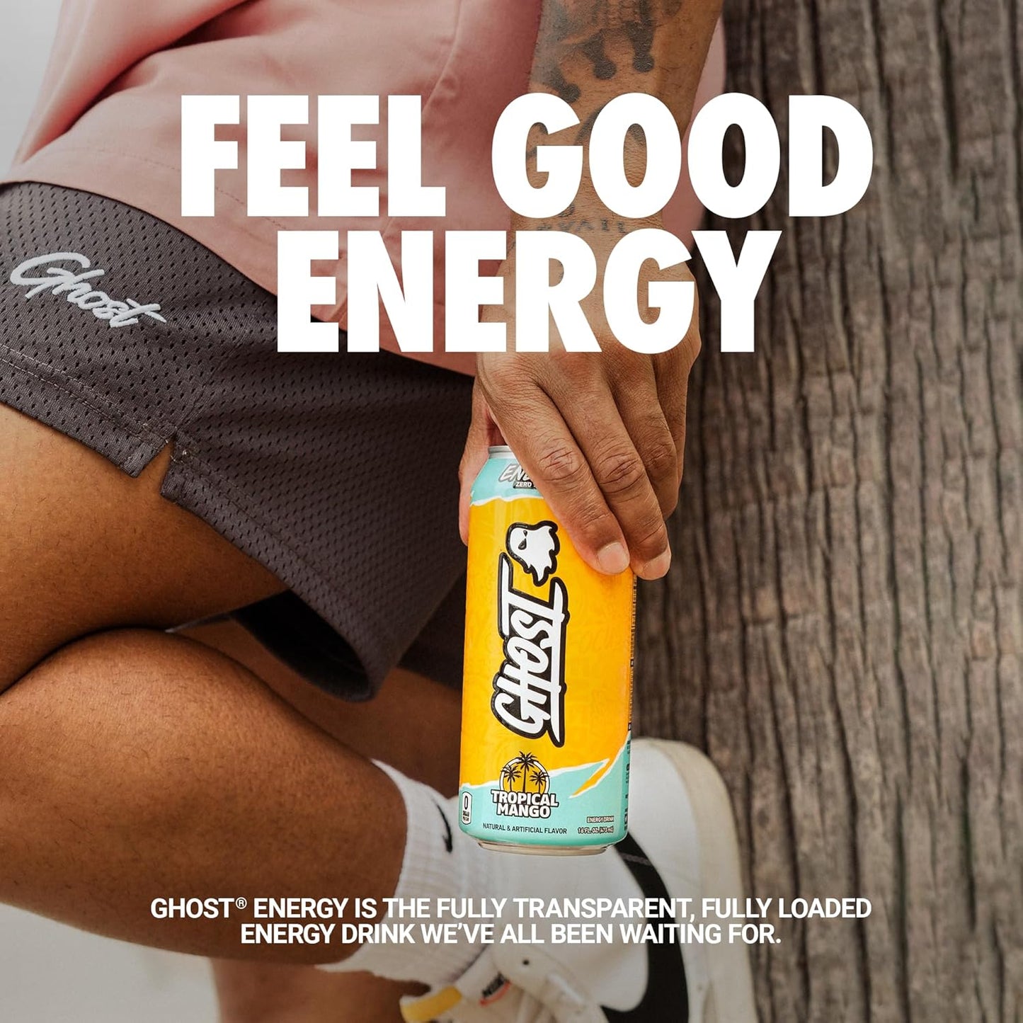 GHOST Tropical Mango Energy Drink — 16 fl oz (473mL) × 12 Cans