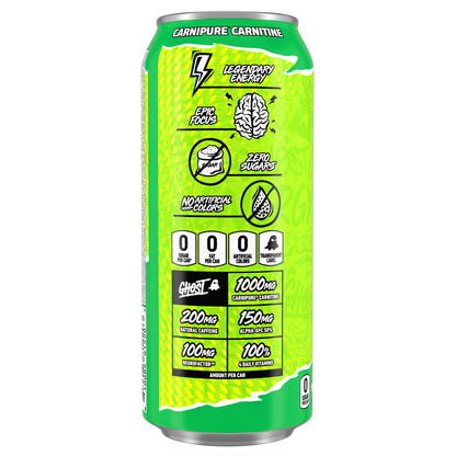 GHOST Warheads Sour Green Apple Energy Drink — 16 fl oz (473mL) × 12 Cans