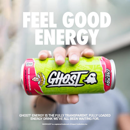 GHOST Warheads Sour Watermelon Energy Drink — 16 fl oz (473mL) × 12 Cans