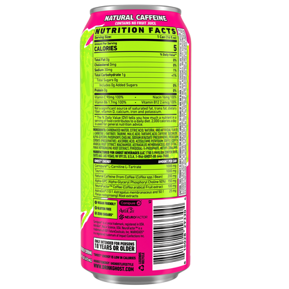 GHOST Warheads Sour Watermelon Energy Drink — 16 fl oz (473mL) × 12 Cans