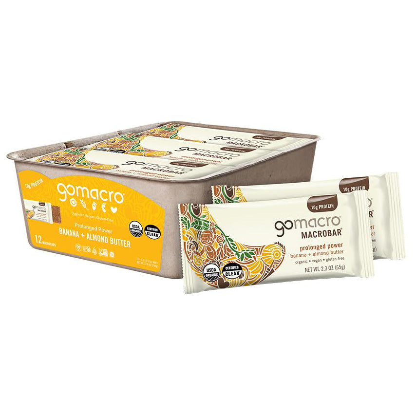 GoMacro MacroBar Organic Vegan Protein Bar — 2.3 oz (65g) × 12 Bars