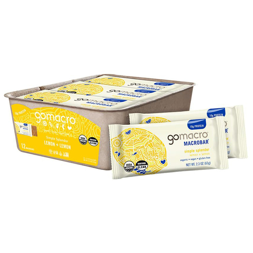 GoMacro MacroBar Organic Vegan Protein Bar — 2.3 oz (65g) × 12 Bars