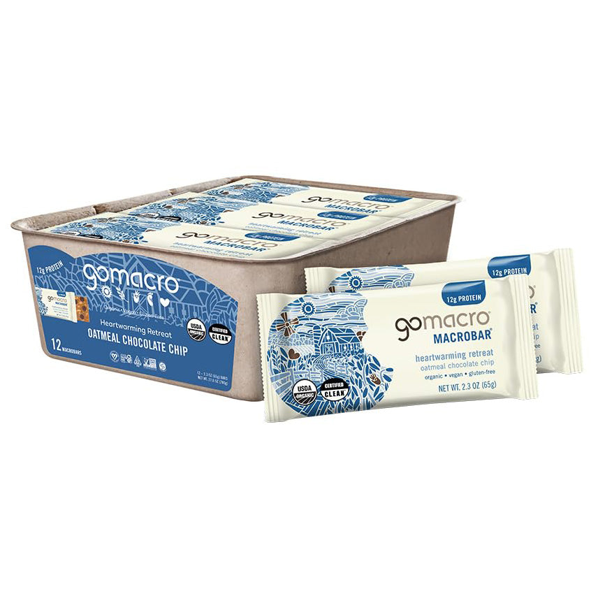 GoMacro MacroBar Organic Vegan Protein Bar — 2.3 oz (65g) × 12 Bars