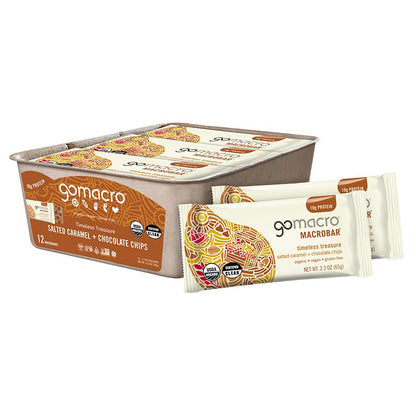 GoMacro MacroBar Organic Vegan Protein Bar — 2.3 oz (65g) × 12 Bars