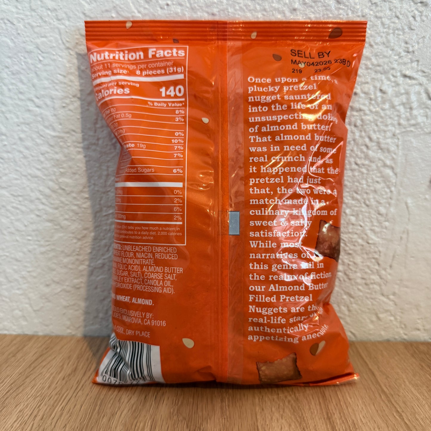 Trader Joe's 트레이더 조 아몬드 버터 필드 프레첼 너겟 — 땅콩 무첨가 스낵