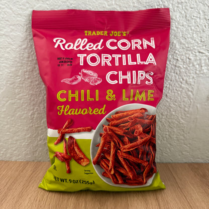 Trader Joe's 트레이더 조 칠리 & 라임 롤드 토르티야 칩 — 새콤하고 매콤한 맛