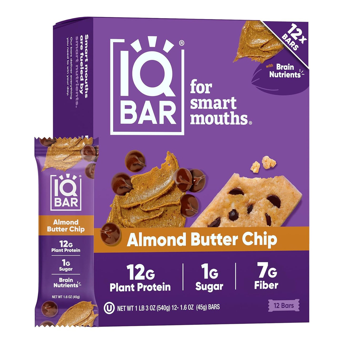 IQBar Protein & Brain Bar — 12 Bars