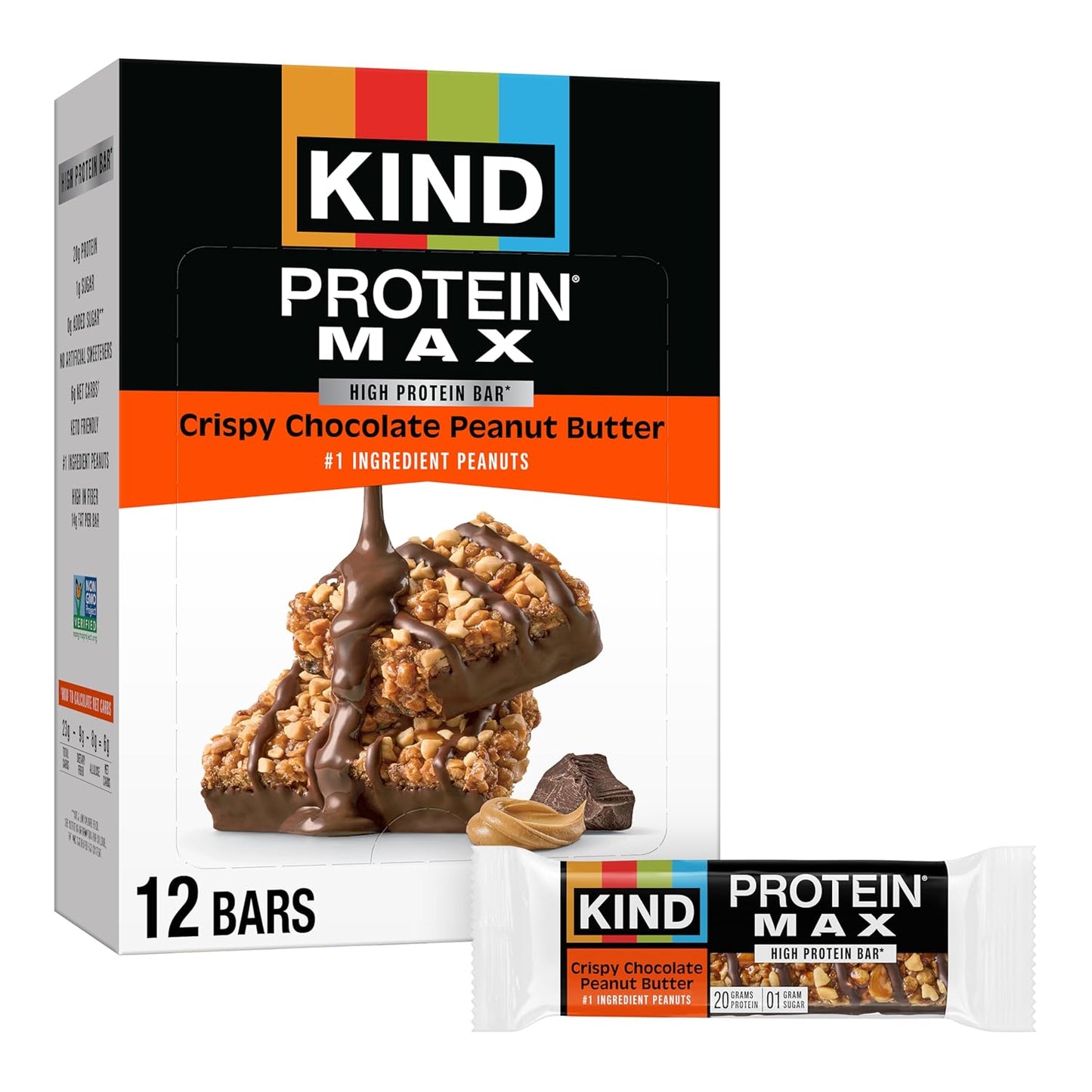 KIND Protein MAX Snack Bar — 2.12 oz (60g) × 12 Bars