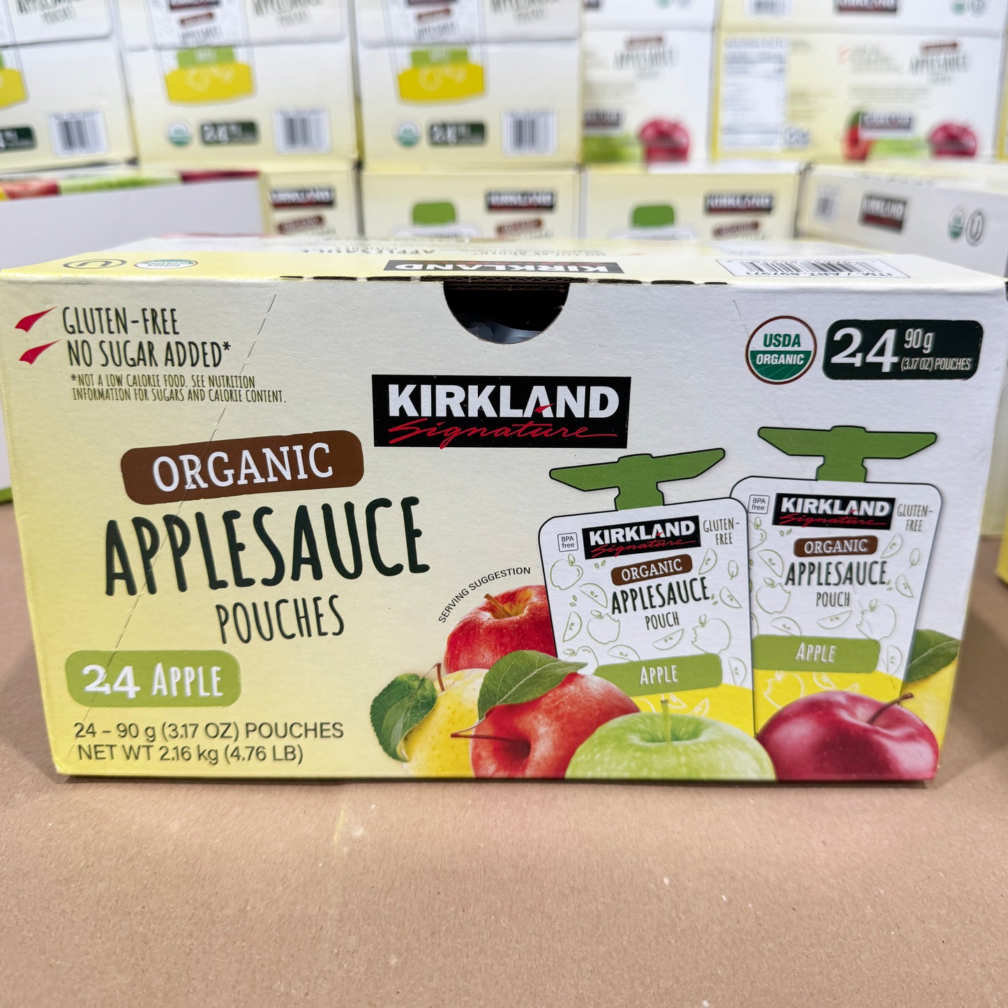 Kirkland Signature, Organic Applesauce - 3.17 oz (90 g) - 24 Pouches