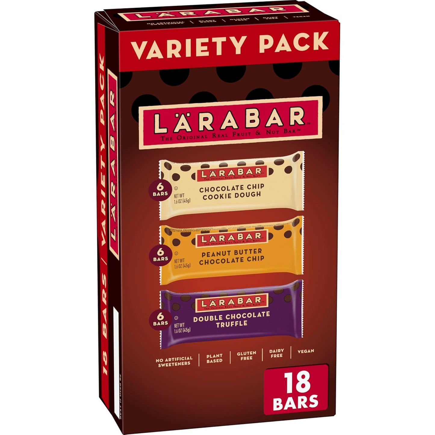 Larabar 라라바 과일 견과 바 — 버라이어티 팩, 45g (1.6 oz) × 18바
