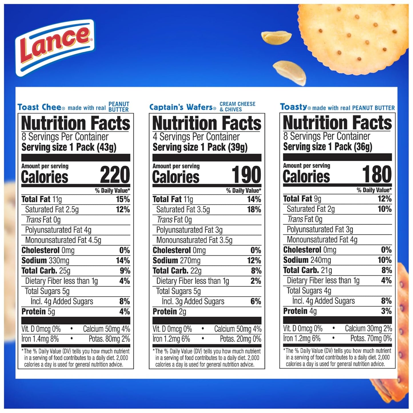 Lance Sandwich Crackers Variety Pack — 20 Individually Wrapped Packs