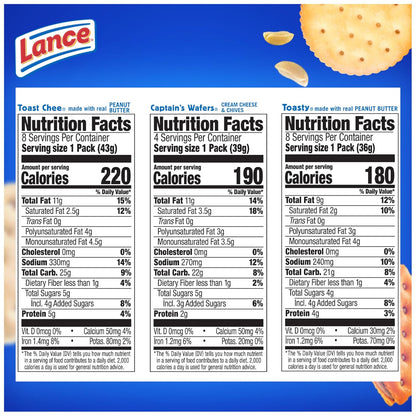 Lance Sandwich Crackers Variety Pack — 20 Individually Wrapped Packs