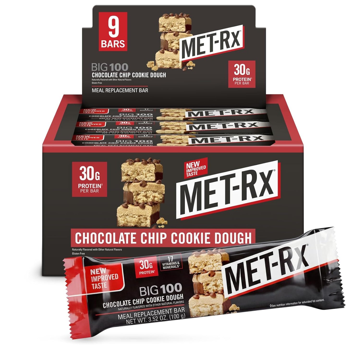 MET-Rx Protein Bar — 3.5 oz (100g) × 9 Bars