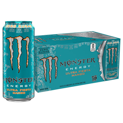 Monster Energy Ultra Fiesta Mango — 16 fl oz (473mL) × 15 Cans