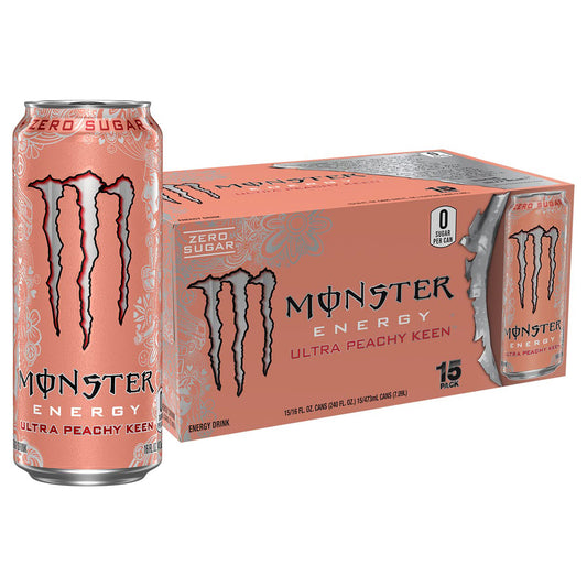 Monster 몬스터 에너지 울트라 피치 킨 — 473mL (16 fl oz) × 15캔