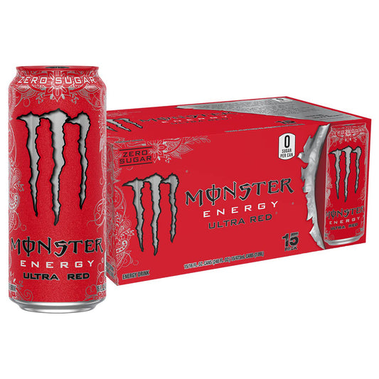 Monster 몬스터 에너지 울트라 레드 — 473mL (16 fl oz) × 15캔