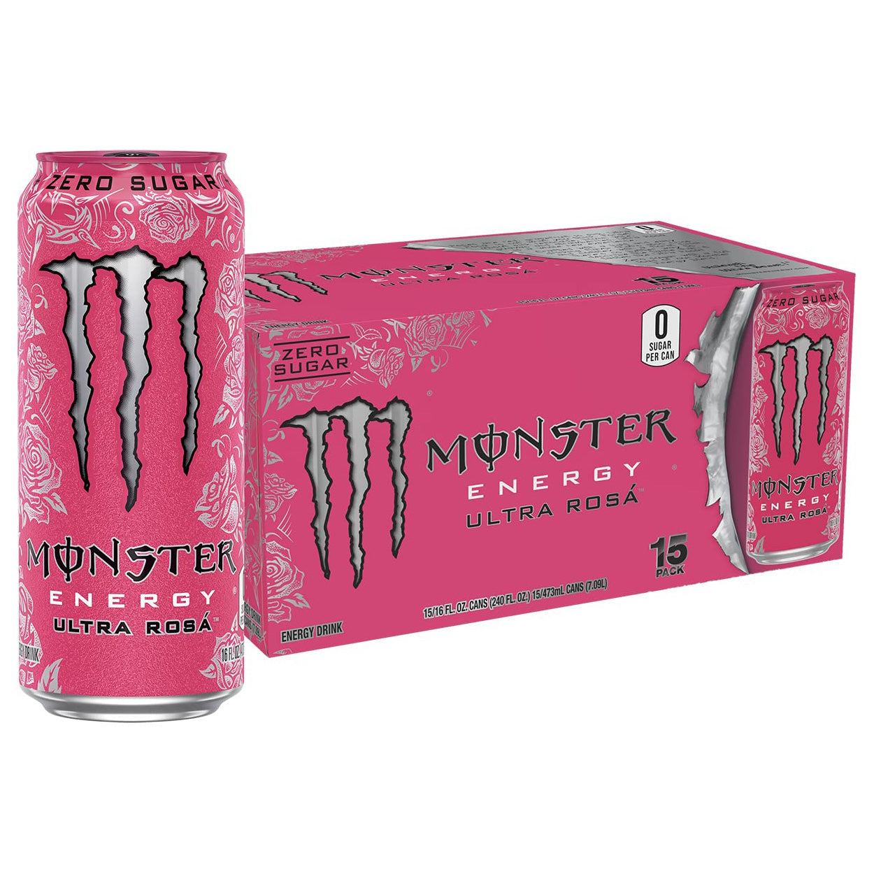 Monster Energy Ultra Rosa — 16 fl oz (473mL) × 15 Cans