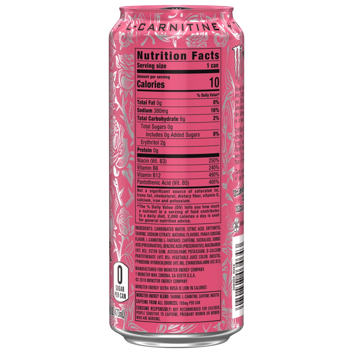 Monster Energy Ultra Rosa — 16 fl oz (473mL) × 15 Cans