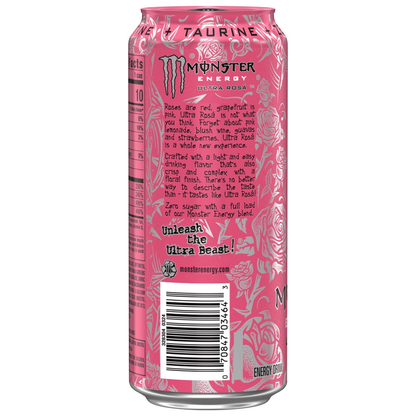 Monster Energy Ultra Rosa — 16 fl oz (473mL) × 15 Cans