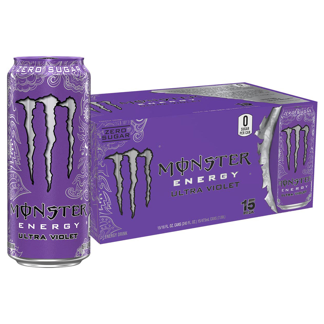 Monster Energy Ultra Violet — 16 fl oz (473mL) × 15 Cans