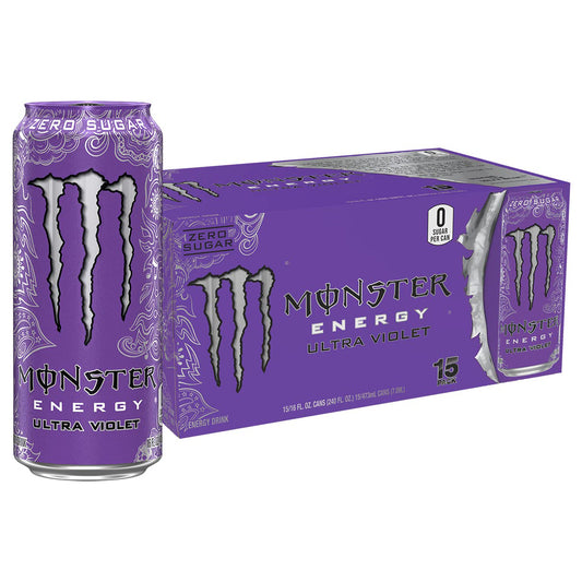 Monster 몬스터 에너지 울트라 바이올렛 — 473mL (16 fl oz) × 15캔
