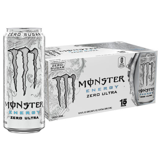 Monster 몬스터 에너지 제로 울트라 — 473mL (16 fl oz) × 15캔