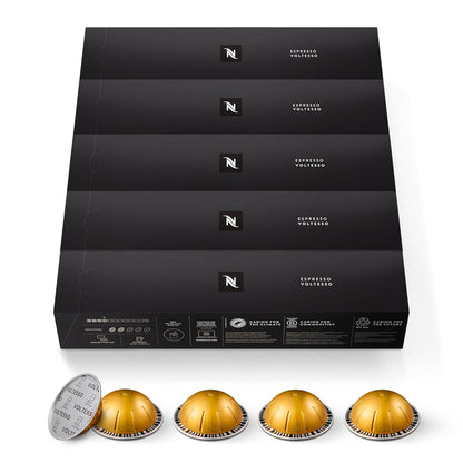Nespresso Vertuo Capsules — Voltesso (Mild Espresso, 1.35oz) × 50 Pods