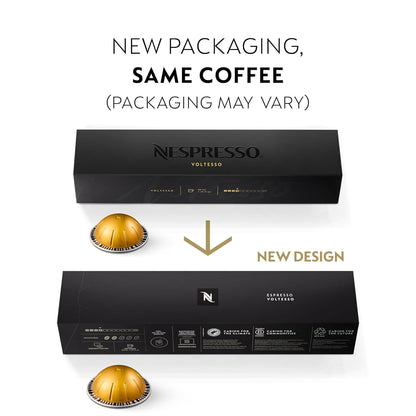 Nespresso Vertuo Capsules — Voltesso (Mild Espresso, 1.35oz) × 50 Pods