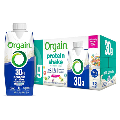 Orgain 30g High Protein Shake — 11 fl oz (325mL) × 12 Bottles