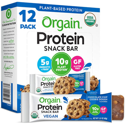 Orgain Organic Vegan Protein Bar — 1.41 oz (40g) × 12 Bars