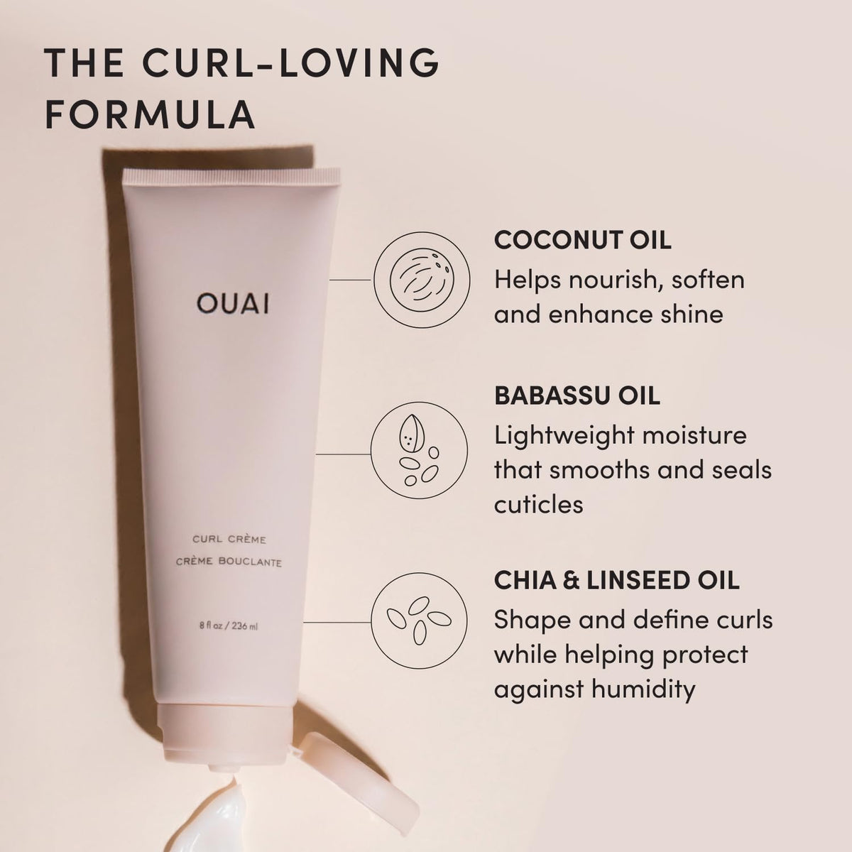 OUAI 우아이 컬 크림 - 236mL (8 fl oz)