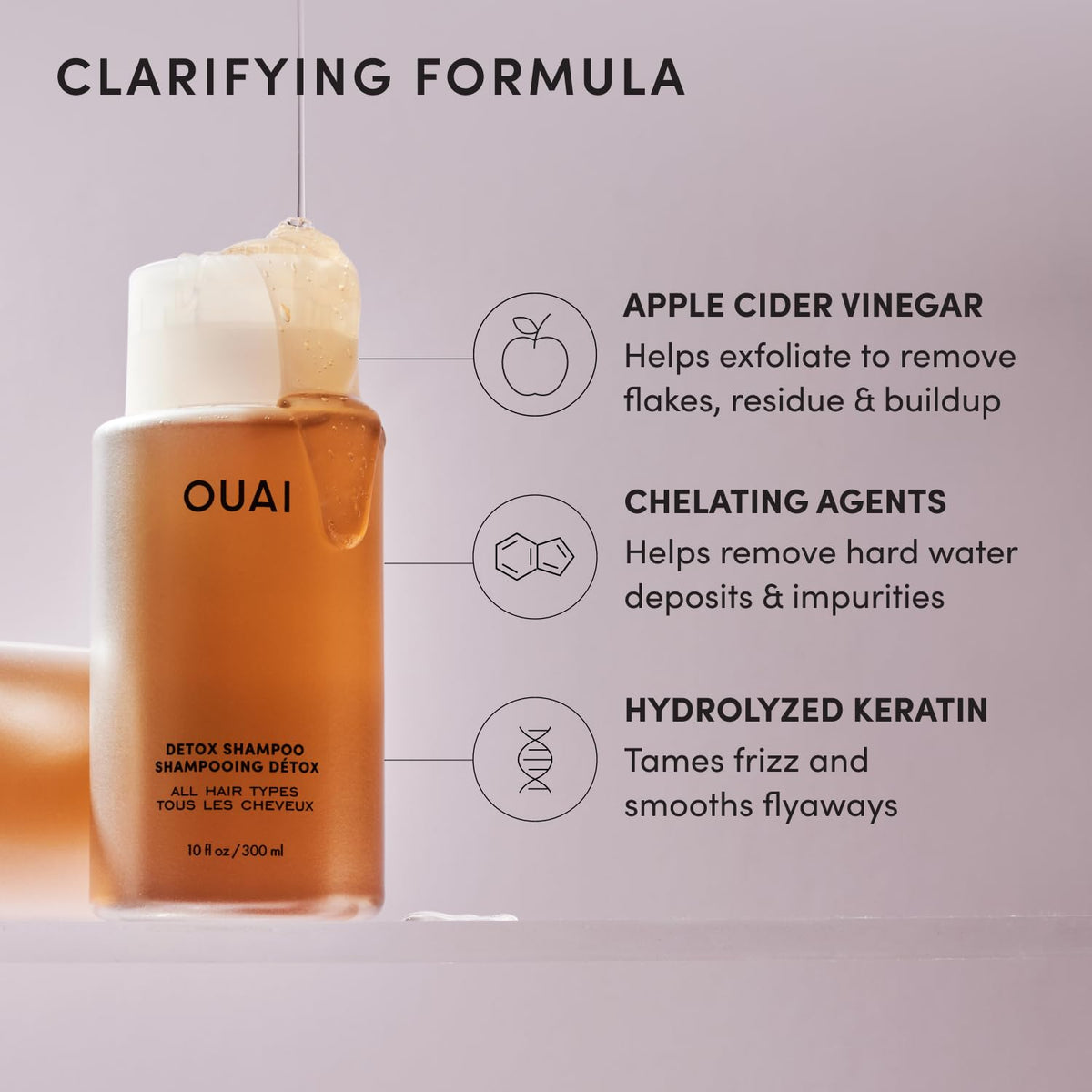 OUAI 우아이 디톡스 샴푸 - 300mL (10 fl oz)