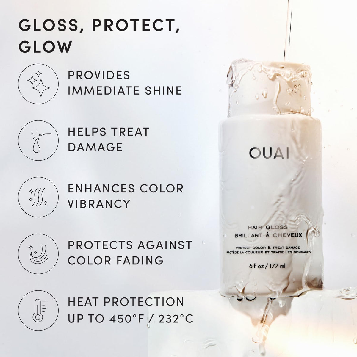 OUAI 우아이 헤어 글로스 인샤워 트리트먼트 - 177mL (6 fl oz)