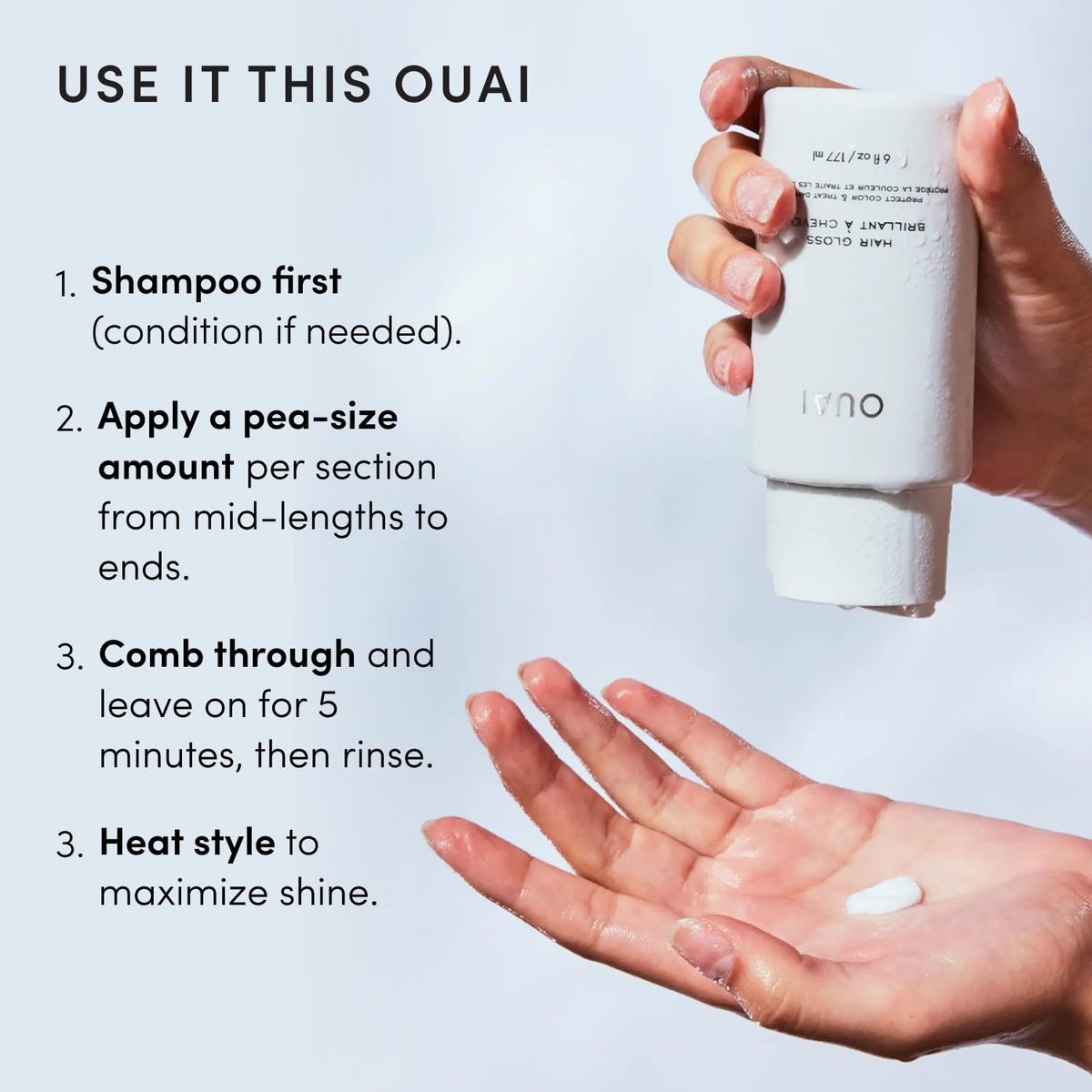 OUAI 우아이 헤어 글로스 인샤워 트리트먼트 - 177mL (6 fl oz)