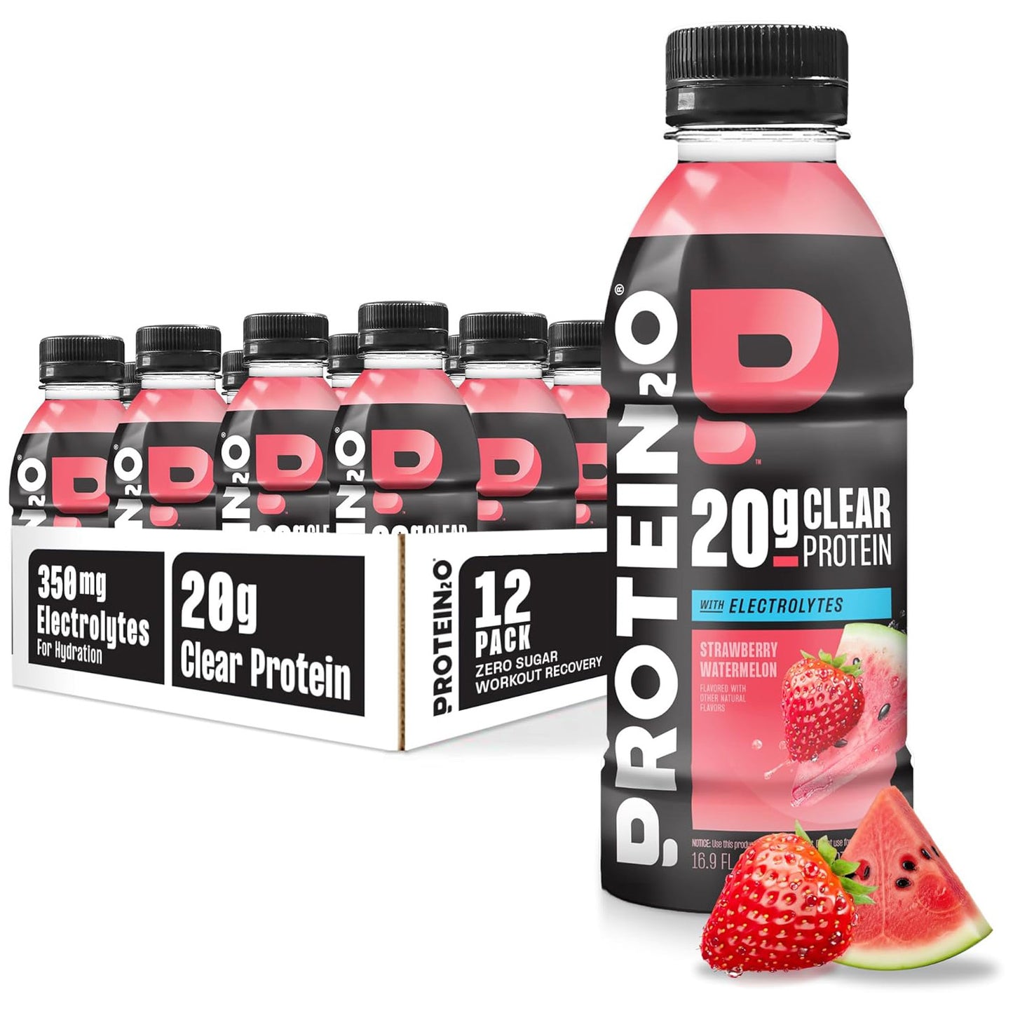Protein2o 20g Whey Protein Infused Water — 16.9 fl oz (500mL) × 12 Bottles