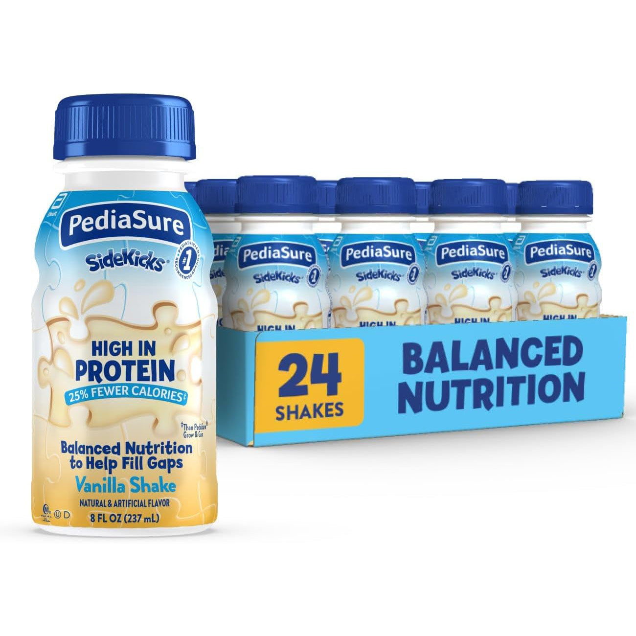 PediaSure SideKicks Kids Protein Shake — 8 fl oz (237mL) × 24 Bottles
