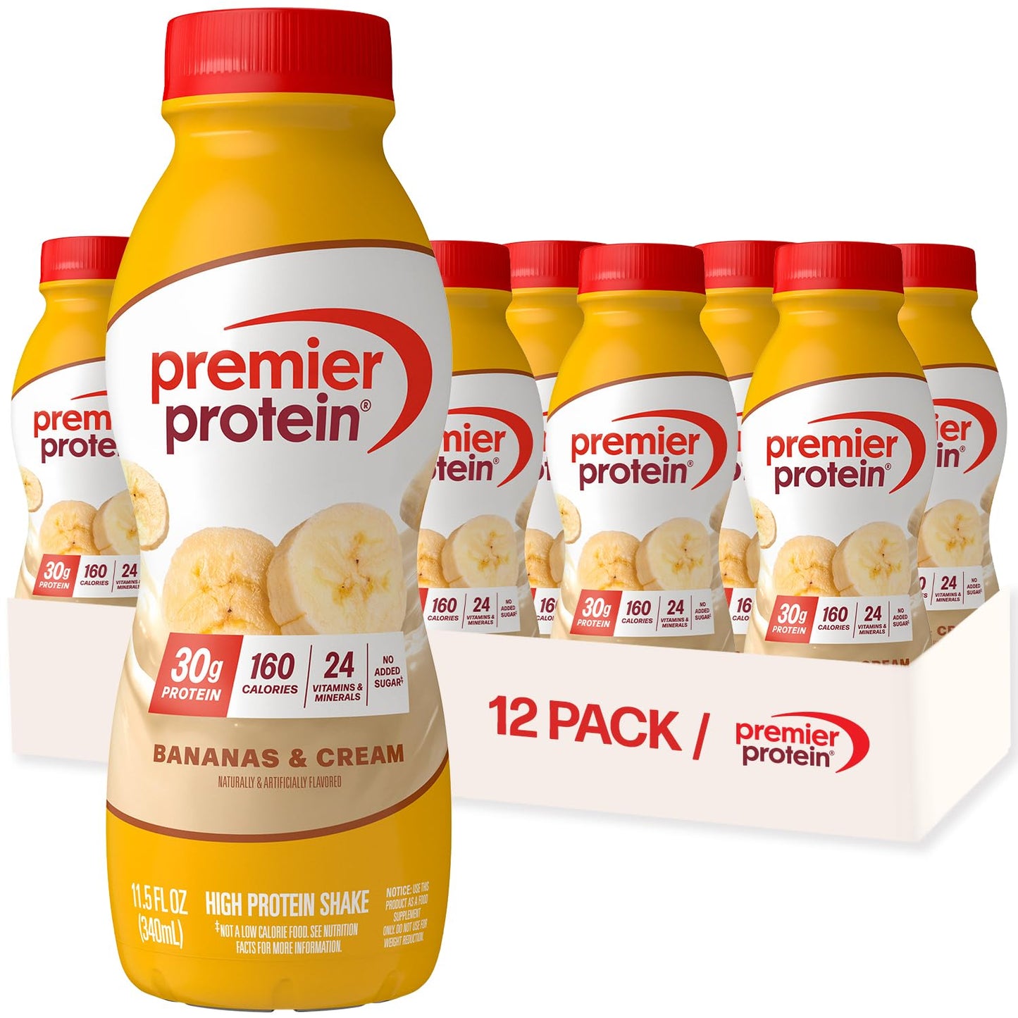 Premier Protein Shake (No Sugar) — 11.5 fl oz (340mL) × 12 Bottles