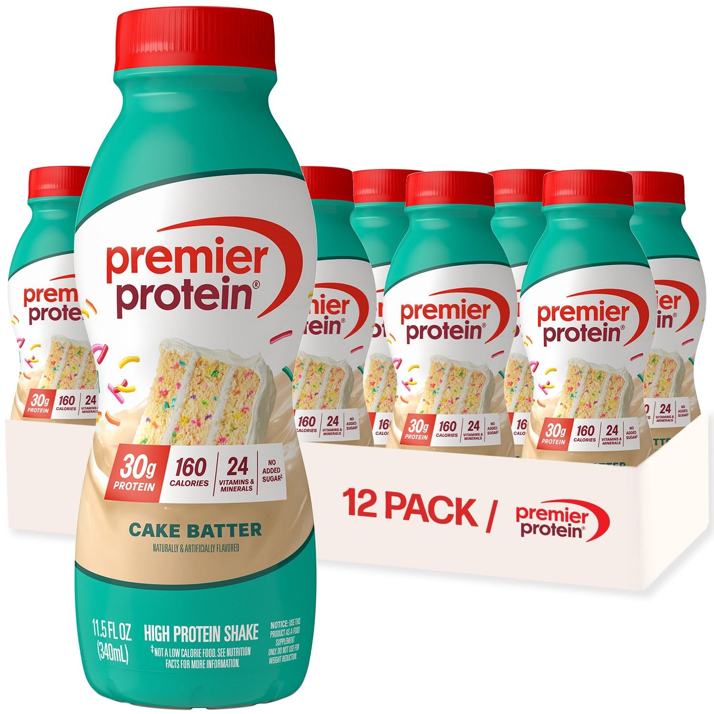 Premier Protein Shake (No Sugar) — 11.5 fl oz (340mL) × 12 Bottles