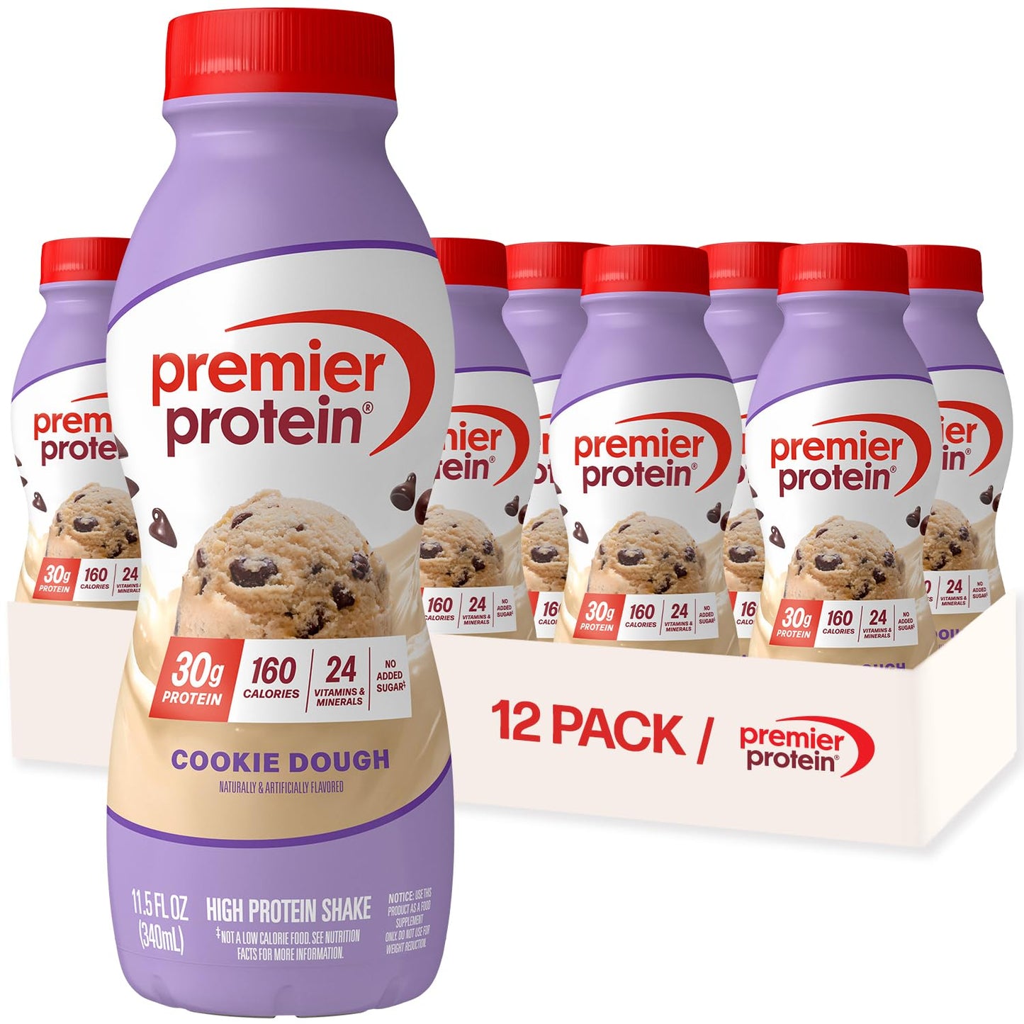 Premier Protein Shake (No Sugar) — 11.5 fl oz (340mL) × 12 Bottles