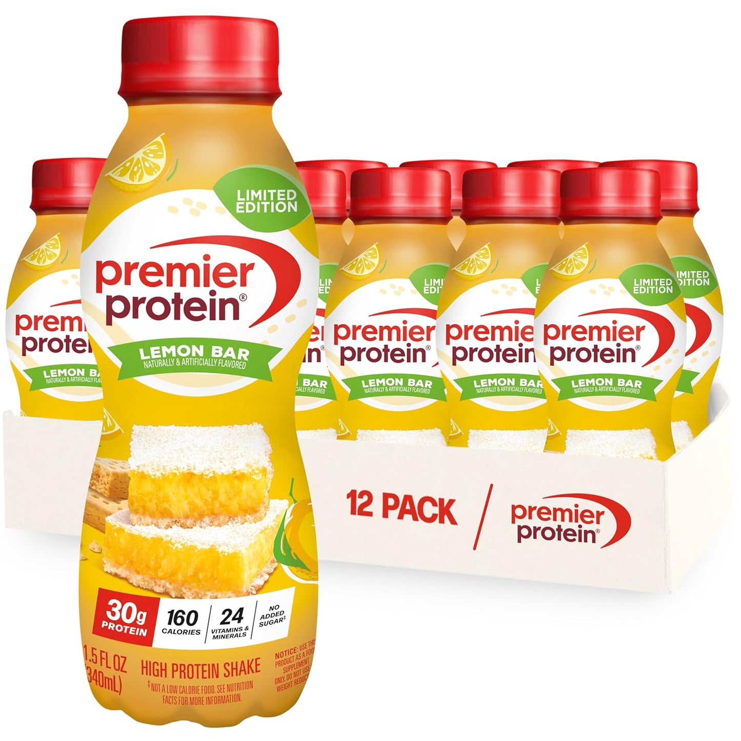 Premier Protein Shake (No Sugar) — 11.5 fl oz (340mL) × 12 Bottles