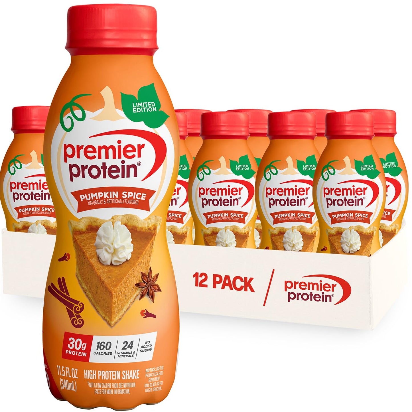 Premier Protein Shake (No Sugar) — 11.5 fl oz (340mL) × 12 Bottles
