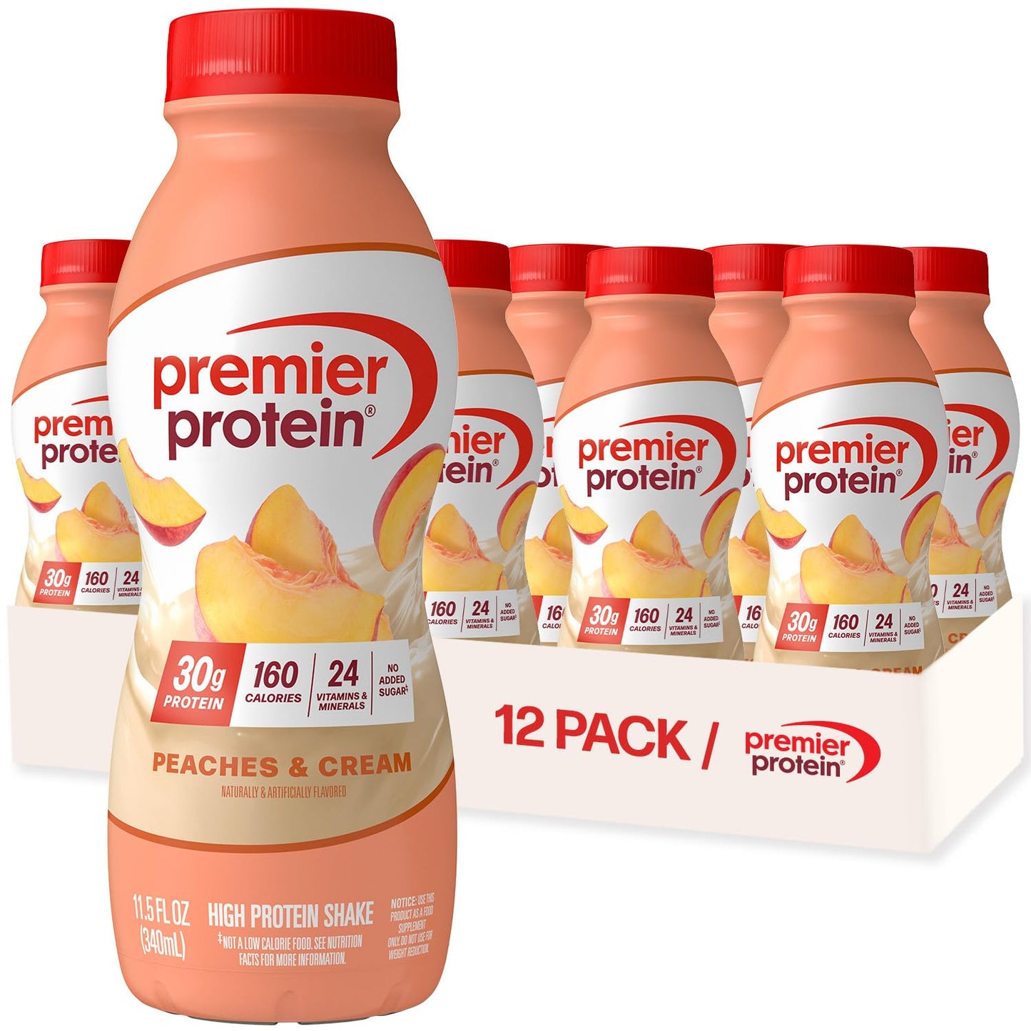 Premier Protein Shake (No Sugar) — 11.5 fl oz (340mL) × 12 Bottles
