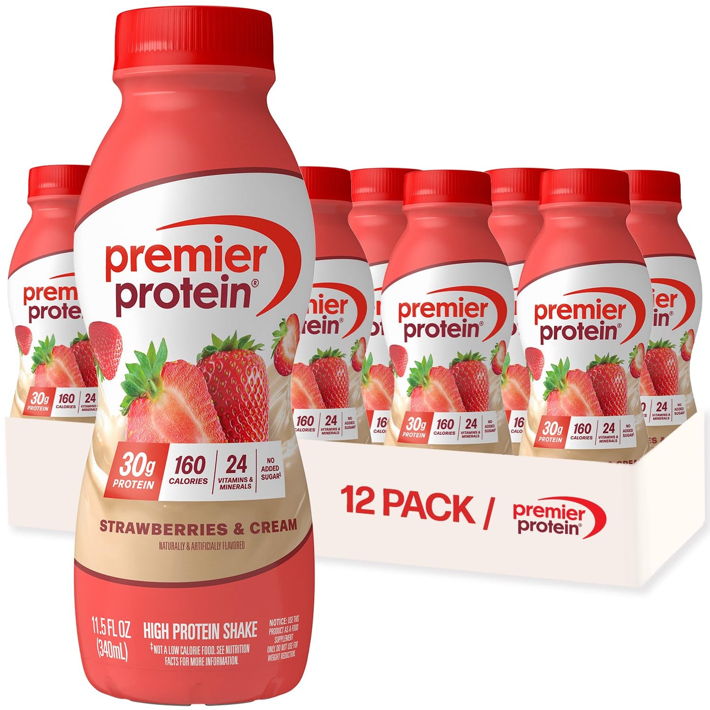 Premier Protein Shake (No Sugar) — 11.5 fl oz (340mL) × 12 Bottles