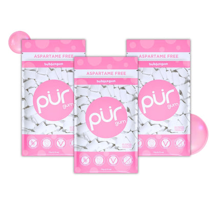 PUR Gum — 55 Pieces × 3 Packs (165 Total Pieces)