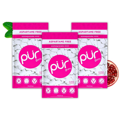 PUR Gum — 55 Pieces × 3 Packs (165 Total Pieces)