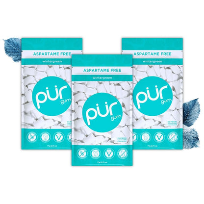 PUR Gum — 55 Pieces × 3 Packs (165 Total Pieces)