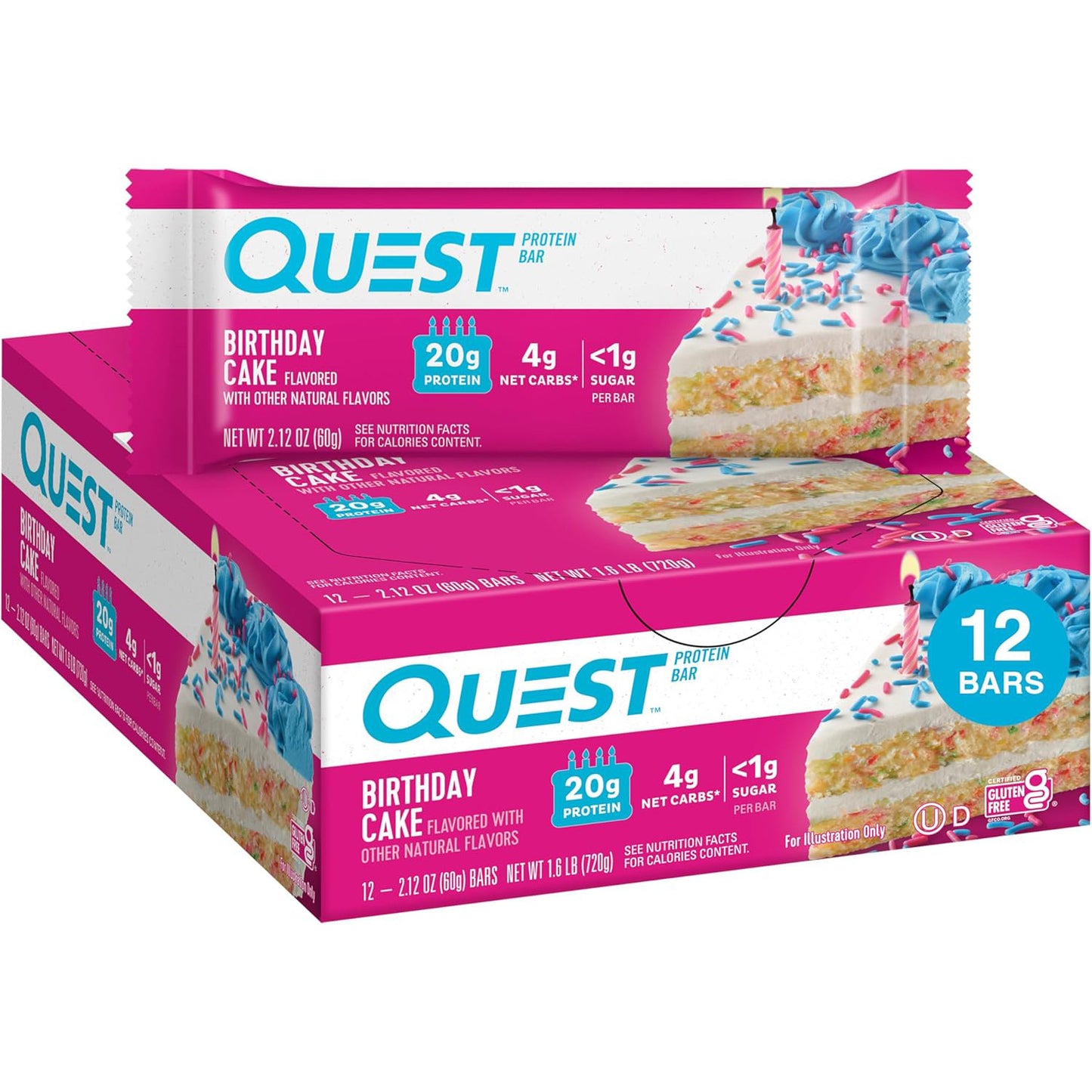 Quest Nutrition Protein Bar — 2.12 oz (60g) × 12 Bars