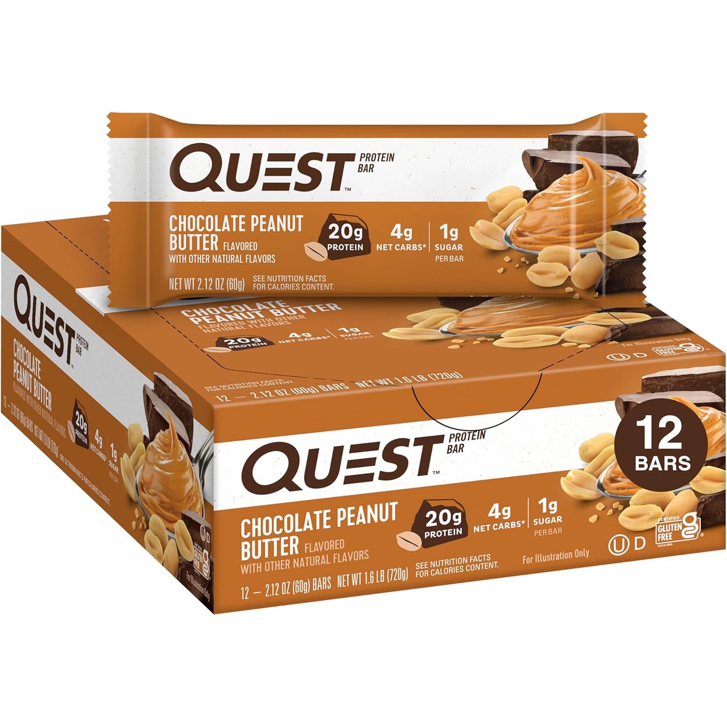 Quest Nutrition Protein Bar — 2.12 oz (60g) × 12 Bars