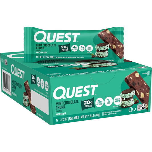 Quest Nutrition 퀘스트 뉴트리션 프로틴 바 — 60g (2.12 oz) × 12바